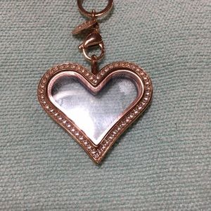 Large rose gold Origami Owl locket set